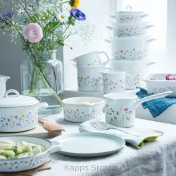 Białe klasyczne garnki ceramiczne Riess FLORA