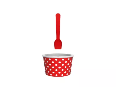 Zak!-Miseczka na lody, czerwono-biała