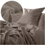 Pościel satyna bawełniana CIEMNY BEŻ 041/160x200 - 4