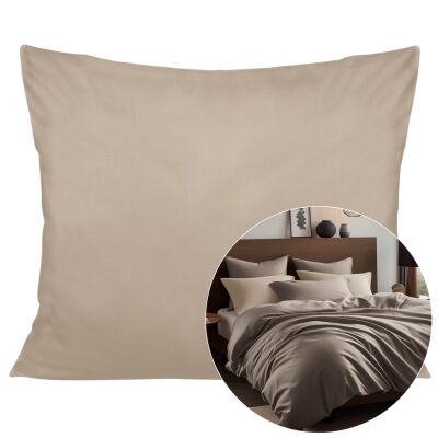 Poszewka satyna bawełna ciemny beż 041/50x80