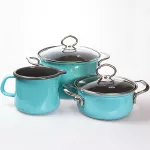 Patelnia ceramiczna turkusowa 28 cm z pokrywką Riess Kristallblau 2l - 4