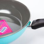 Patelnia ceramiczna turkusowa 28 cm z pokrywką Riess Kristallblau 2l - 3