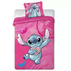 Pościel bawełna 100x135 + 40x60 Lilo i Stitch róż