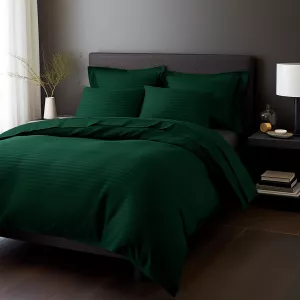 Pościel satyna bawełniana CIZGILI DARK GREEN/220X200 EXCLUSIVE