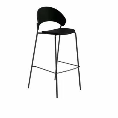 Dosina Bar Stool 75 cm Upholstery Oak Black