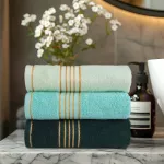 Ręcznik D Bawełna 100% Tiwano Krem + Zieleń Butelkowa (P) 2x50x90+2x70x140 kpl. - 8