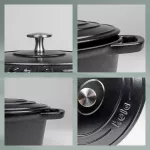 KELA-Brytfanna owalna z pokrywą 4 l czarna Calido - 4