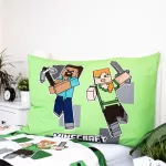 Pościel mikrofibra 140x200+1p70x90 Minecraft zielony - 4