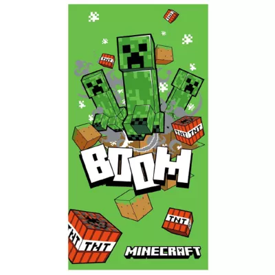 Ręcznik bawełniany 70x140 Minecraft Boom zielony