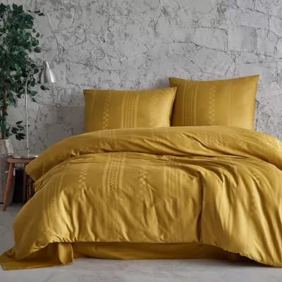 Pościel satyna bawełniana CAPITAL MUSTARD/160x200 EXCLUSIVE