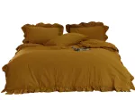 Pościel bawełniana MUSTARD/160x200(P) STONEWASHED - 2