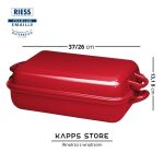 Brytfanna emaliowana czerwona Riess 37x26 cm z pokrywą – do pieczenia i duszenia - 2