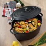 KELA-Brytfanka żeliwna emal.owal 9,3l czarna Calid - 5