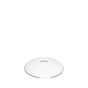 Emaliowana pokrywka 12 cm z chromowaną obręczą Riess Classic Weiss