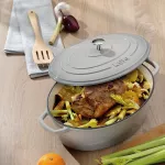 KELA-Naczynie żeliwne 6,5 l owalne jasnoszare Cali - 4