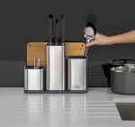 JJ-Zestaw pojemników z deską CounterStore Steel - 5