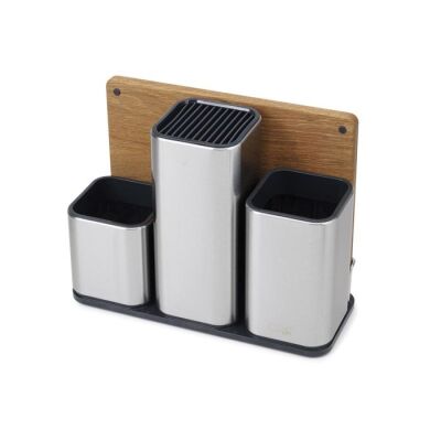 JJ-Zestaw pojemników z deską CounterStore Steel