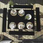 Zestaw mebli ogrodowych stół z ławkami 160x60 cm czarny Nordal - 2