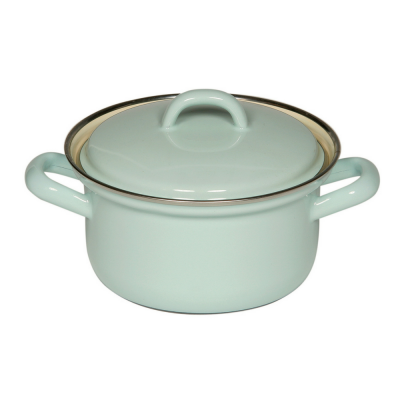 Garnek turkusowy emaliowany 0,75 l Riess Pastell