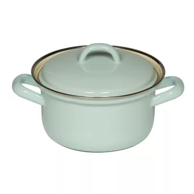 Garnek turkusowy emaliowany 0,75 l Riess Pastell