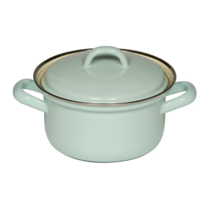 Garnek turkusowy emaliowany 0,75 l Riess Pastell