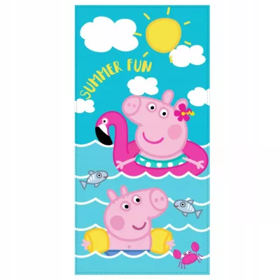 Ręcznik mikrofibra 70x140 Świnka Peppa niebieski