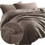 Pościel satyna bawełniana CIEMNY BEŻ 041/140x200+1posz.70x80 - 3