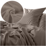 Pościel satyna bawełniana CIEMNY BEŻ 041/140x200+1posz.70x80 - 4