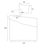 Pościel satyna bambusowo-bawełniana (P) STRIPE WHITE/140x200 +1x70x80 z listwą +2x40x40 BAMBOO - 11