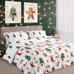 Pościel bawełniana 220x200 + 2x70x80 świąteczna wzór 078 - 2