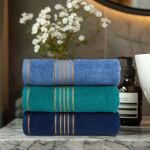 Towel 100% cotton Tiwano Light Ash + Dark Turquoise (P) 2x30x50+2x50x90+2x70x140 set - 8