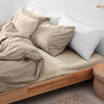 Prześcieradło flanela z gumką JASNY BEŻ/90x200 - 2