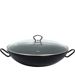 Patelnia WOK z pokrywką 36cm Riess