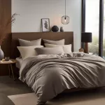 Poszewka satyna bawełna ciemny beż 041/50x60. - 2