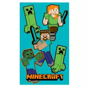 Ręcznik bawełniany 30x50 Minecraft niebieski