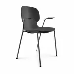 COMBO shell chair, w. arm rest, black - 2