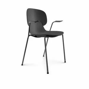 COMBO shell chair, w. arm rest, black