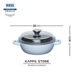Patelnia do duszenia z pokrywą szklaną 20 cm Riess – emaliowana patelnia na indukcję - 2
