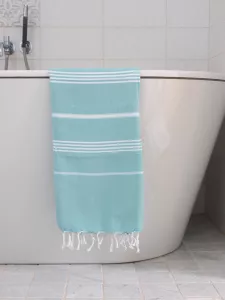 Ręcznik bawełniany hammam morska zieleń/biały 170x100 cm Ottomania