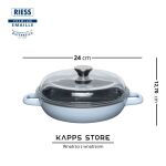 Patelnia do duszenia z pokrywą szklaną 24 cm Riess – emaliowana patelnia na indukcję - 2