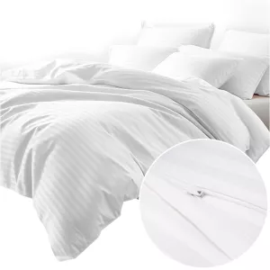 Pościel satyna bawełniana CIZGILI WHITE/180x200 EXCLUSIVE