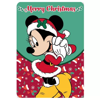 Koc polarowy 100x140 Myszka Minnie święta 5445