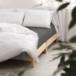 Prześcieradło satyna bawełniana z gumką j.szary 037/140x200 - 2