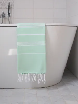 Ręcznik bawełniany hammam świeża zieleń/biały 170x100 cm Ottomania