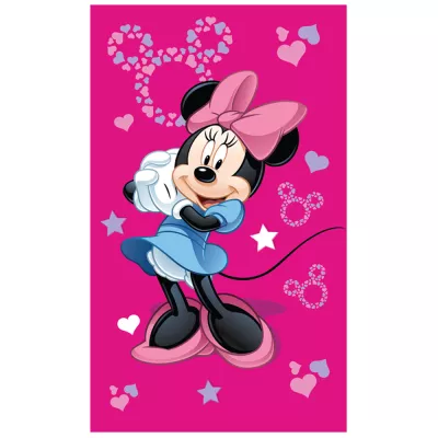 Ręcznik bawełniany 30x50 Myszka Minnie ciemy róż