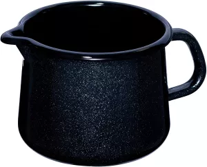 Kubek emaliowany z dzióbkiem 12 cm 1l  Riess Black Magic PREMIUM