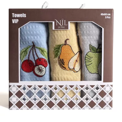 Komplet ręczników kuchennych bawełnianych NILTEKS/3x40x60/570