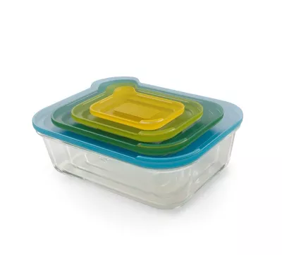 JJ-Zestaw 4 szklanych pojemników Nest Glass multik