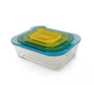 JJ-Zestaw 4 szklanych pojemników Nest Glass multik