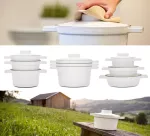 Patelnia ceramiczna 1,7l Aromapots jasno szary 20 cm niski Riess - 8